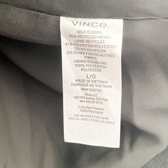 Vince Brushed Wool Blend Double Breasted Coat Black L NWT - Picture 12 of 13